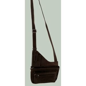 JBG International Brown Leather Holster Crossbody Sling Bag Anti-Theft Travel